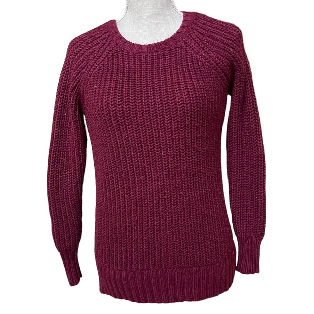 American Eagle Jegging Knit Jegging Crewneck Sweater‎ in Maroon Color Size: XS